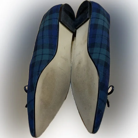 J Crew Black Watch Plaid Pointed
Toe Bow Flats - Picture 6 of 6
